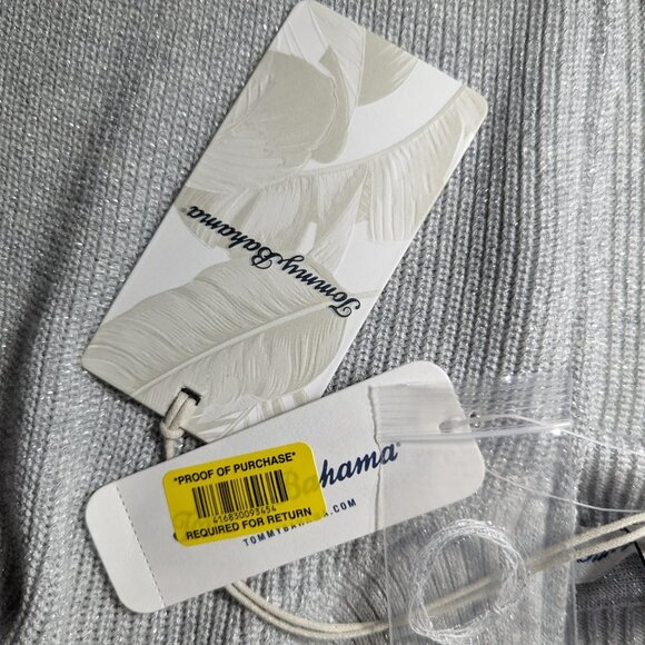 NEW Size XXS/XS Women's Tommy Bahama Shimmer Bonita Zip Poncho Sweater PearlGray - Picture 3 of 7